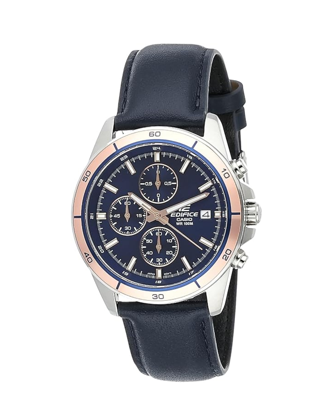 Casio Edifice Men’s Quartz Chronograph Watch – White Dial with Silver Stainless Steel Strap