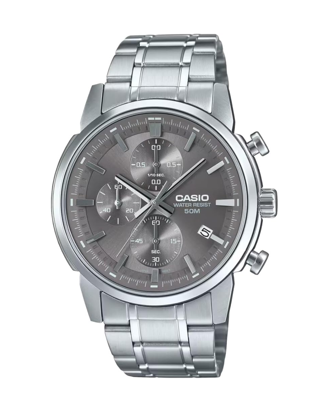 Casio MTP‑E510D-8AVDF Men’s Analog Watch – Brown Dial, Silver Stainless Steel Band, Quartz Movement