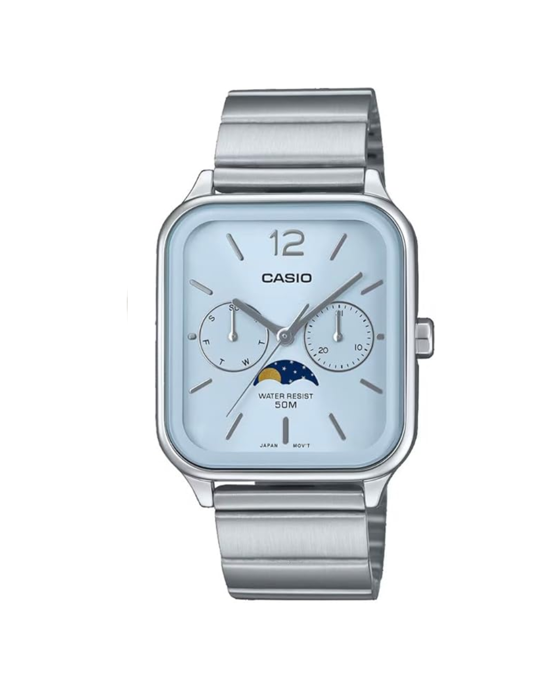 Casio Quartz Silver Band Men’s Watch Blue Dial