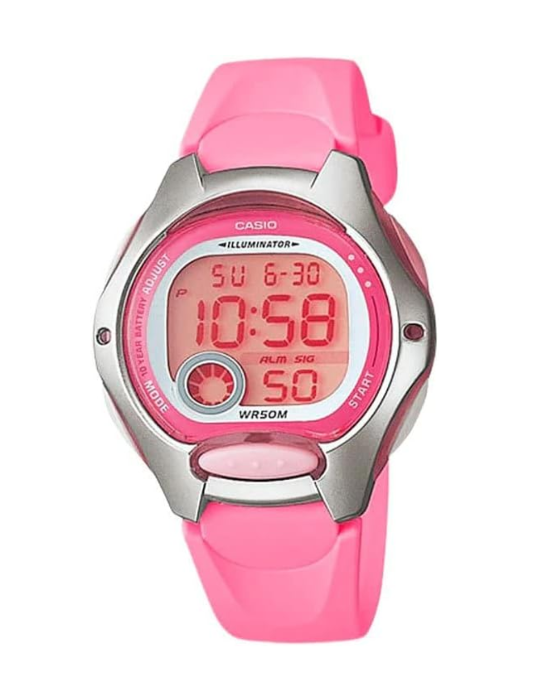 Casio Women’s Digital Quartz Watch – LW-200-4BV, Pink Dial with Resin Strap