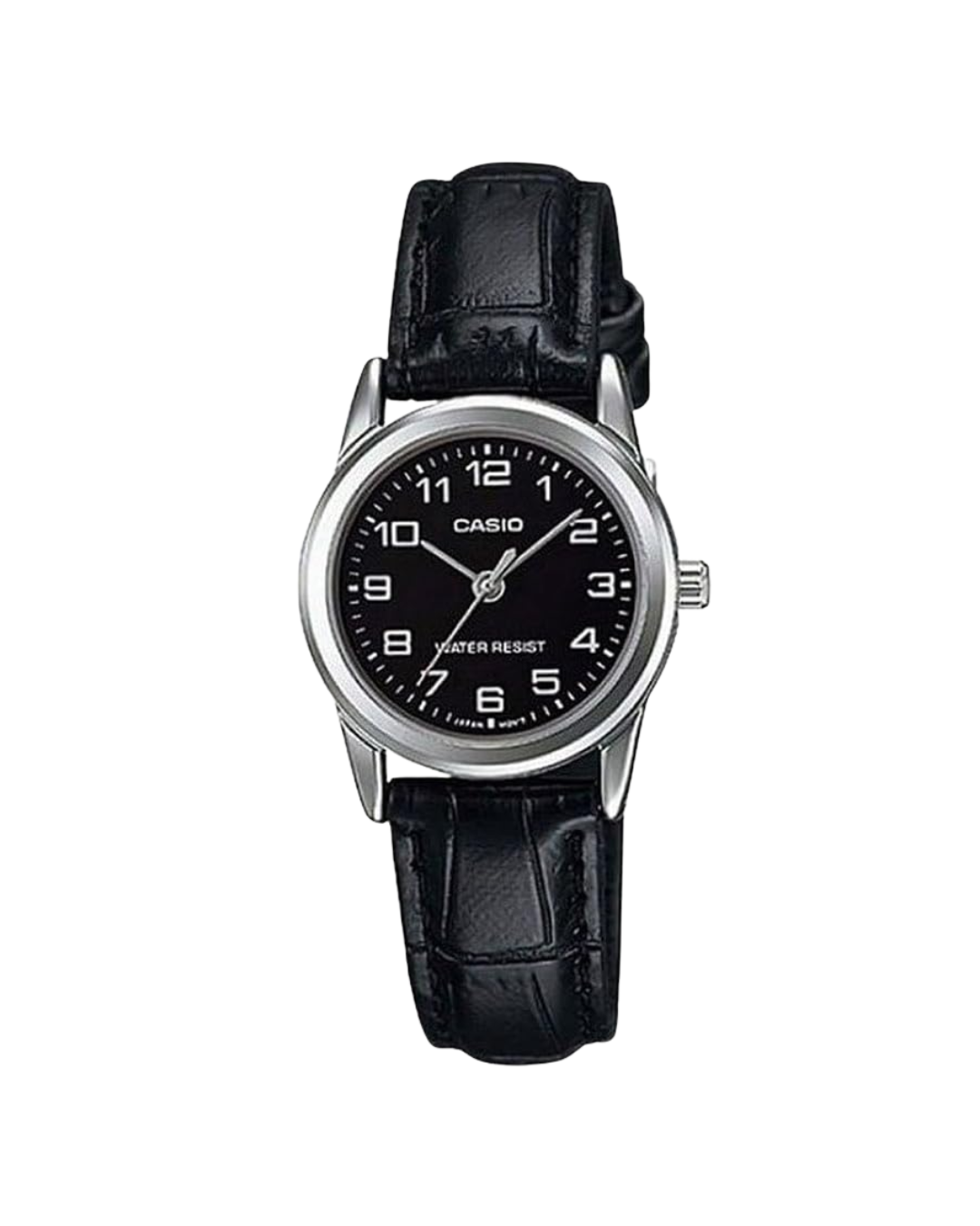 Casio Women’s Watch LTP‑V001L‑1BUDF – Elegant Black Dial, Black Leather Band