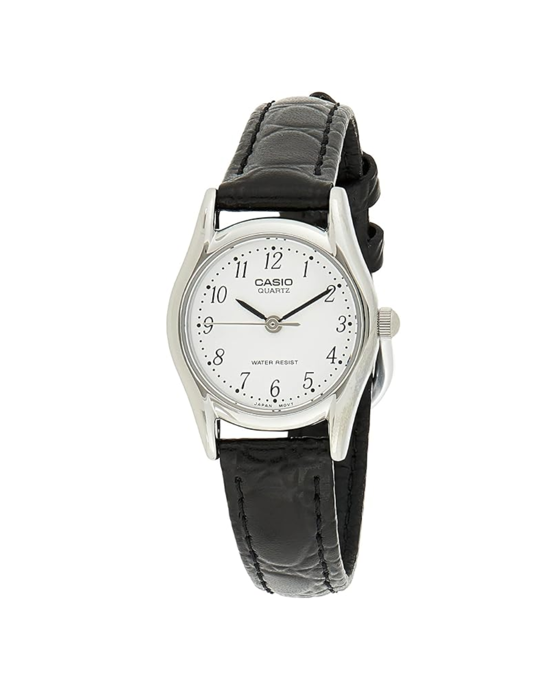Casio Women’s Analog Watch LTP‑1094E‑7BRDF – White Dial, Black Stainless Steel Band