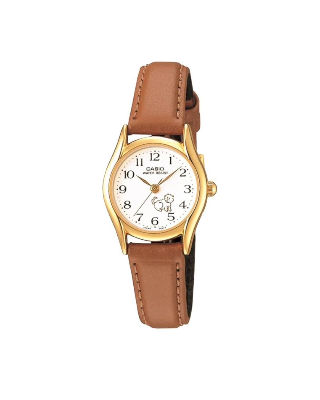 Casio Women’s Analog Watch LTP‑1094Q‑7B7RDF – White Dial, Brown Leather Band