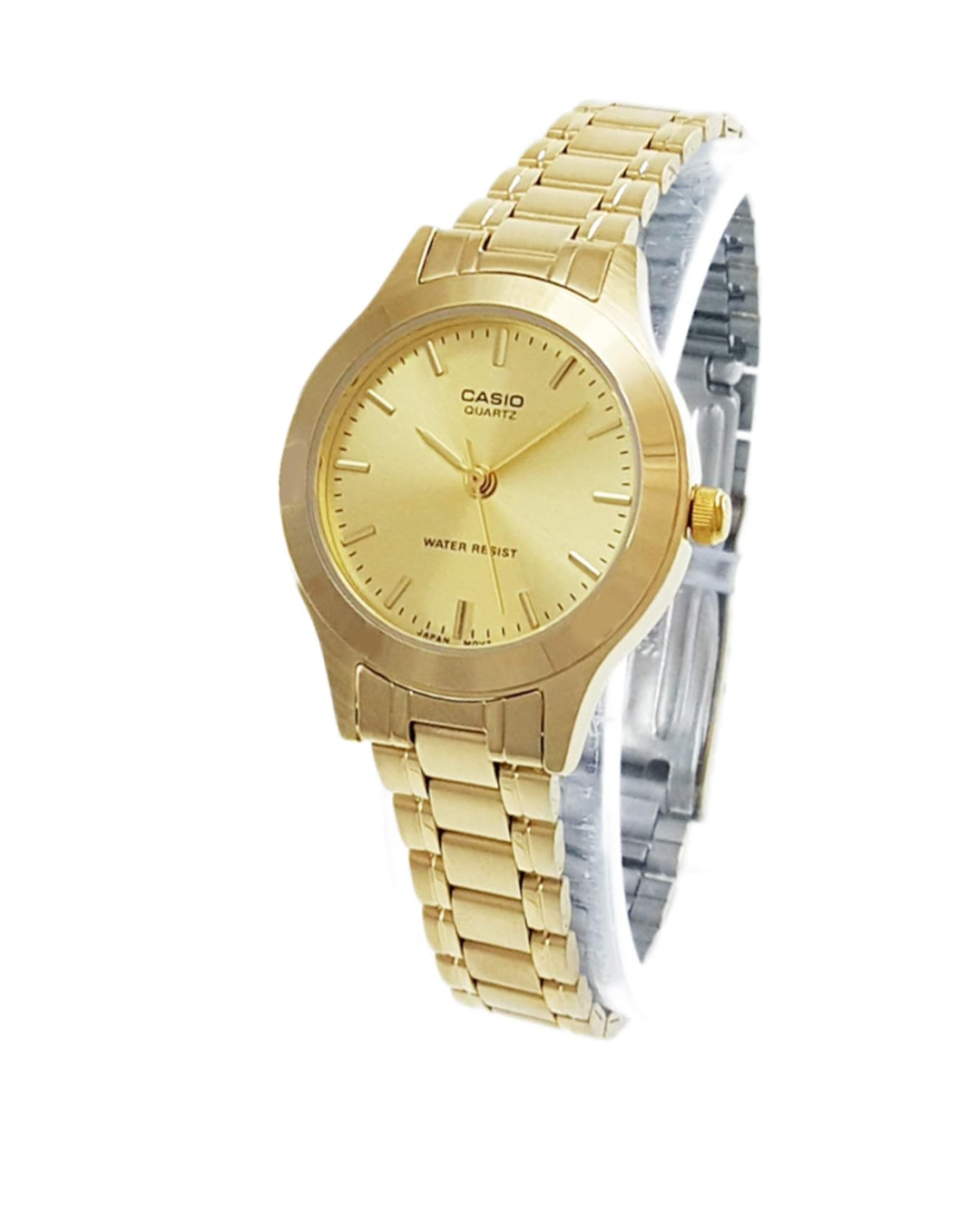 Casio Women’s Analog Watch LTP‑1128N‑9ARDF – Gold Dial, Gold Stainless Steel Band