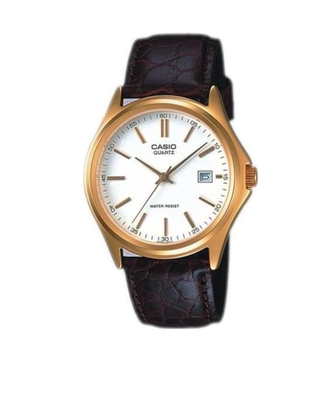 Casio Men’s Analog Watch MTP‑1183Q‑7ADF – White Dial, Brown Leather Band