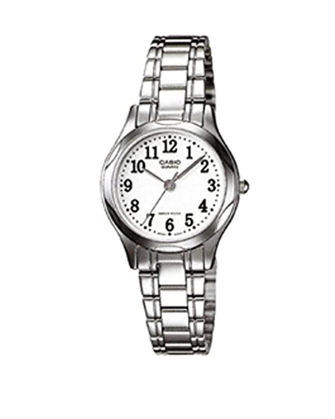 Casio Women’s Analog Watch – LTP‑1275D‑7BDF, White Dial with Silver Stainless Steel Band