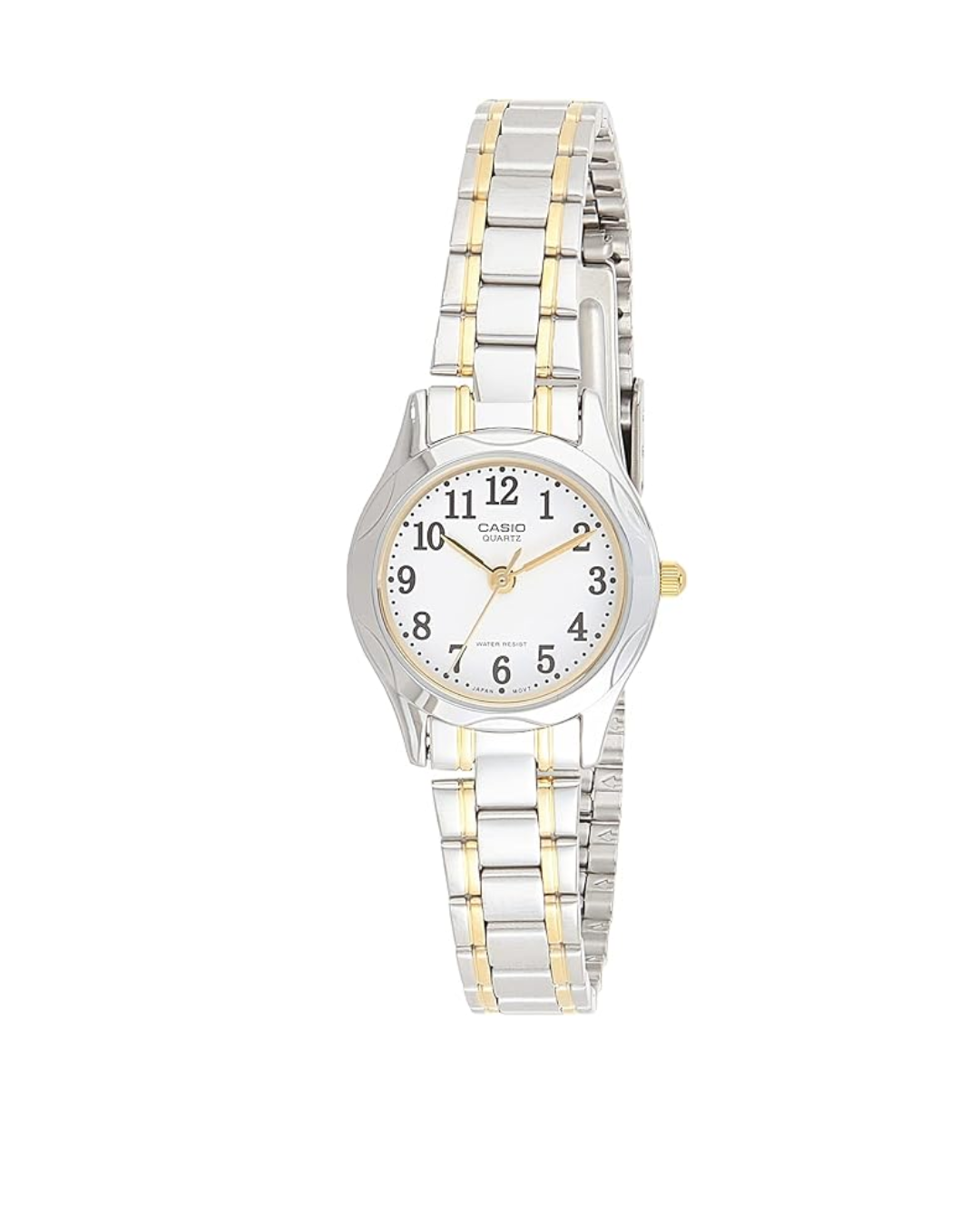 Casio Women’s Analog Watch – LTP‑1275SG‑7BDF, White Dial with Silver/Gold Tone Stainless Steel Band