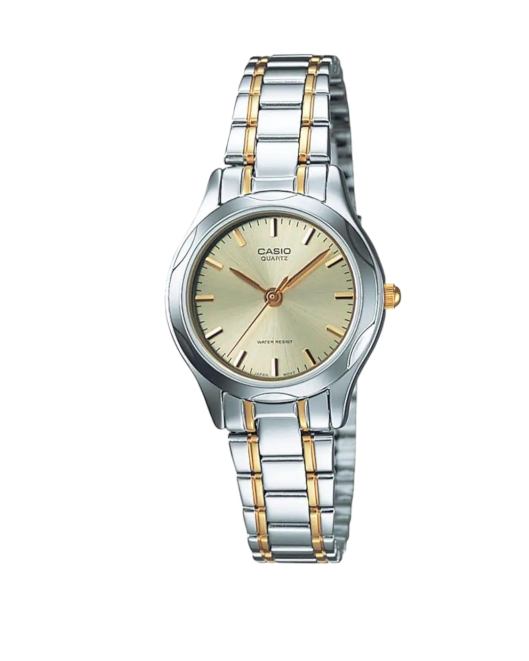 Casio Women’s Analog Watch – LTP‑1275SG‑9ADF, Gold Dial with Two‑Tone Silver/Gold Stainless Steel Band