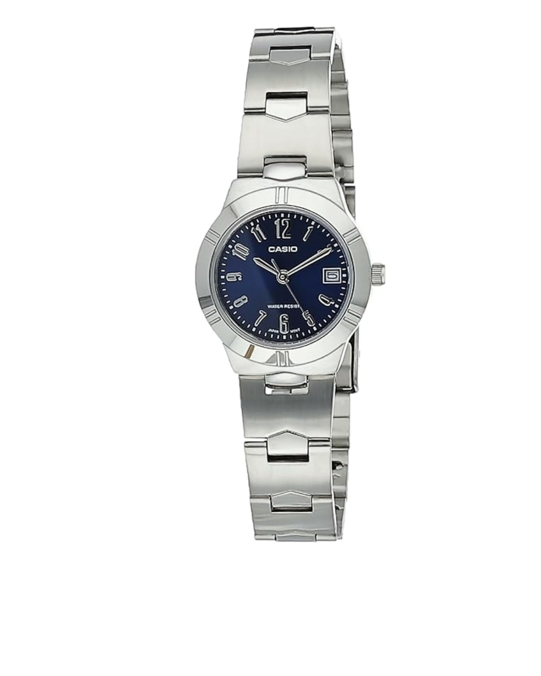 Casio Women’s Analog Watch – LTP‑1241D‑2A2DF, Blue Dial with Silver Stainless Steel Band