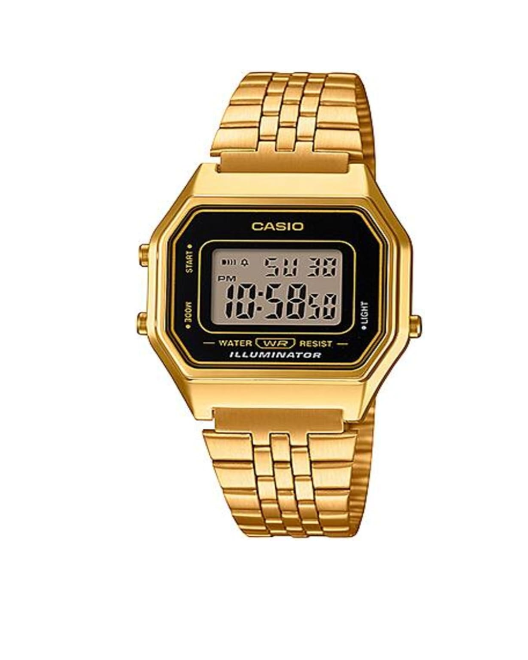 Casio Women’s Digital Watch – LA680WGA‑1DF, Gold‑Tone Metal Band, Vintage Digital Display