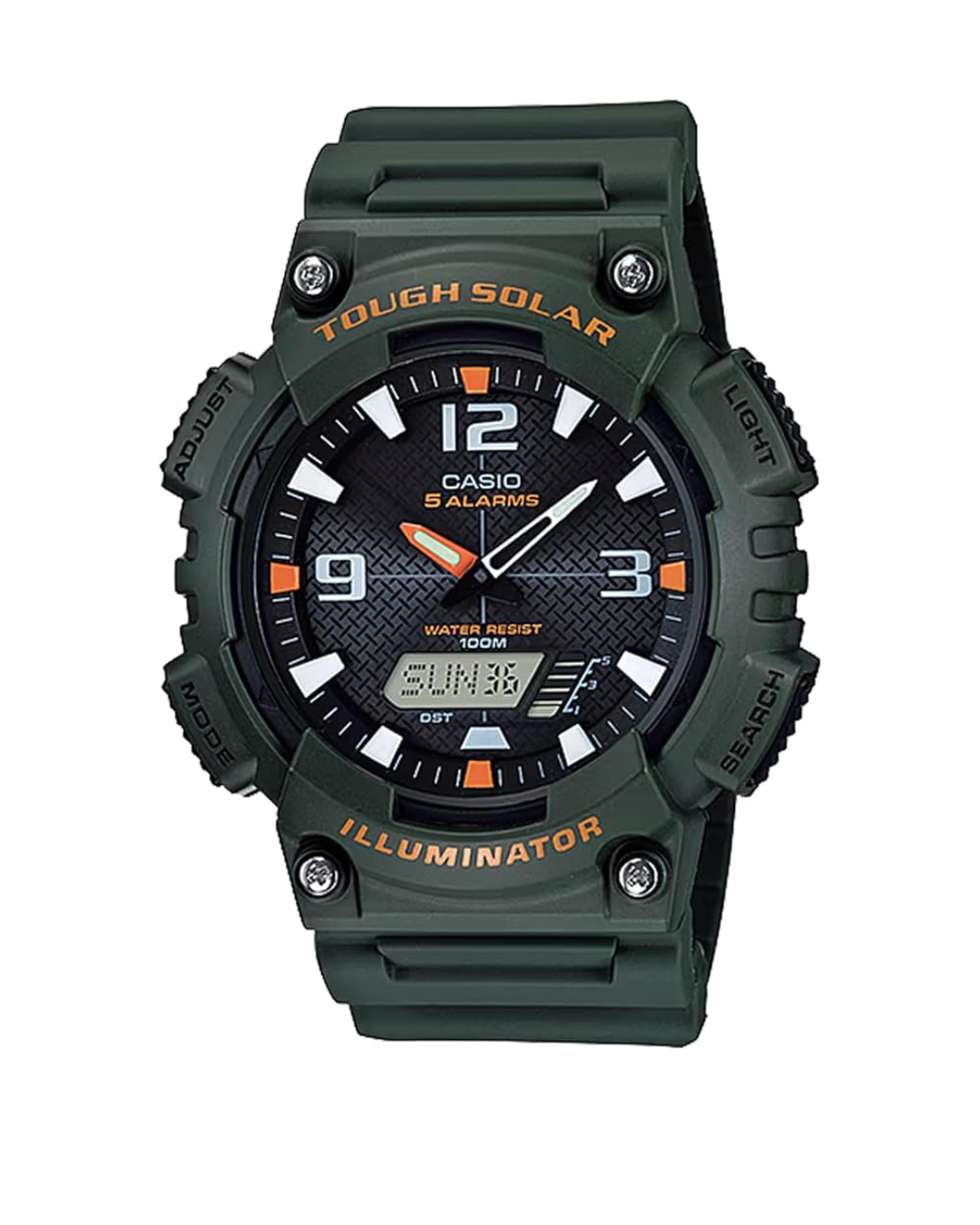 Casio Men’s Sport Watch – AQ‑S810W‑3AV, Black Dial with Resin Band (Analog Digital, Solar Powered)