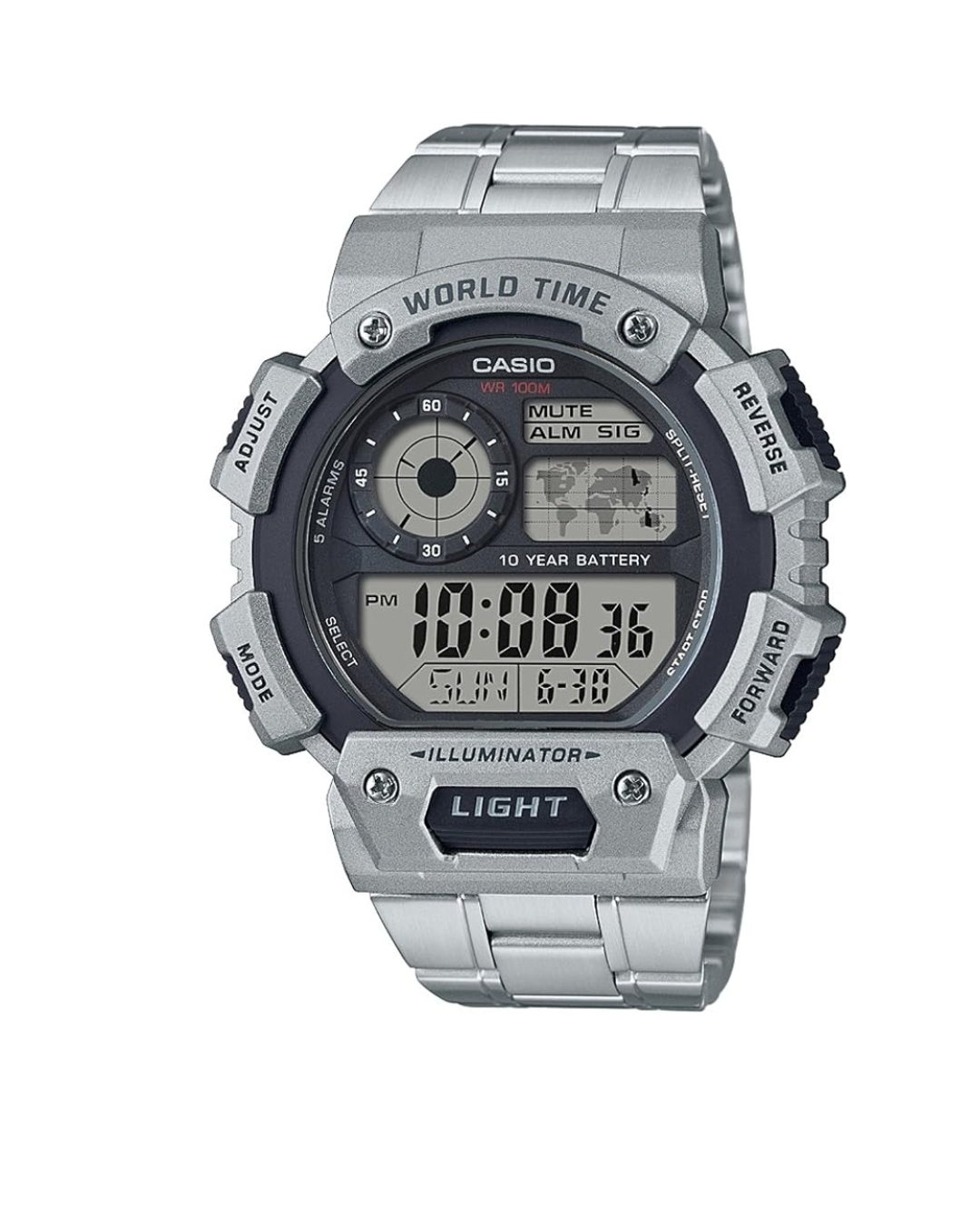 Casio AE-1400WHD-1AVDF Black Dial Silver Band Men’s Watch