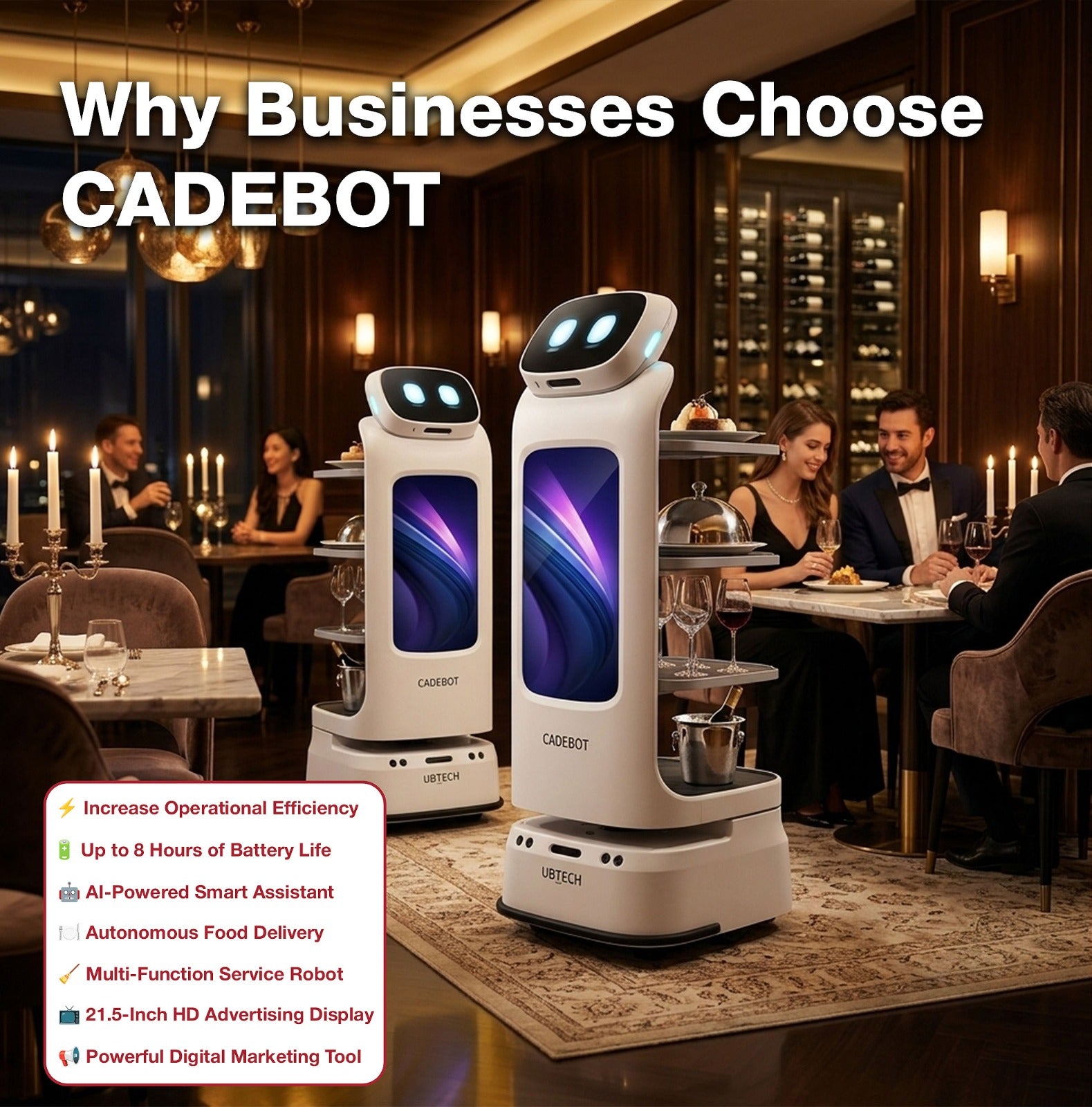 CADEBOT — Smart Service Robot for Modern Hospitality