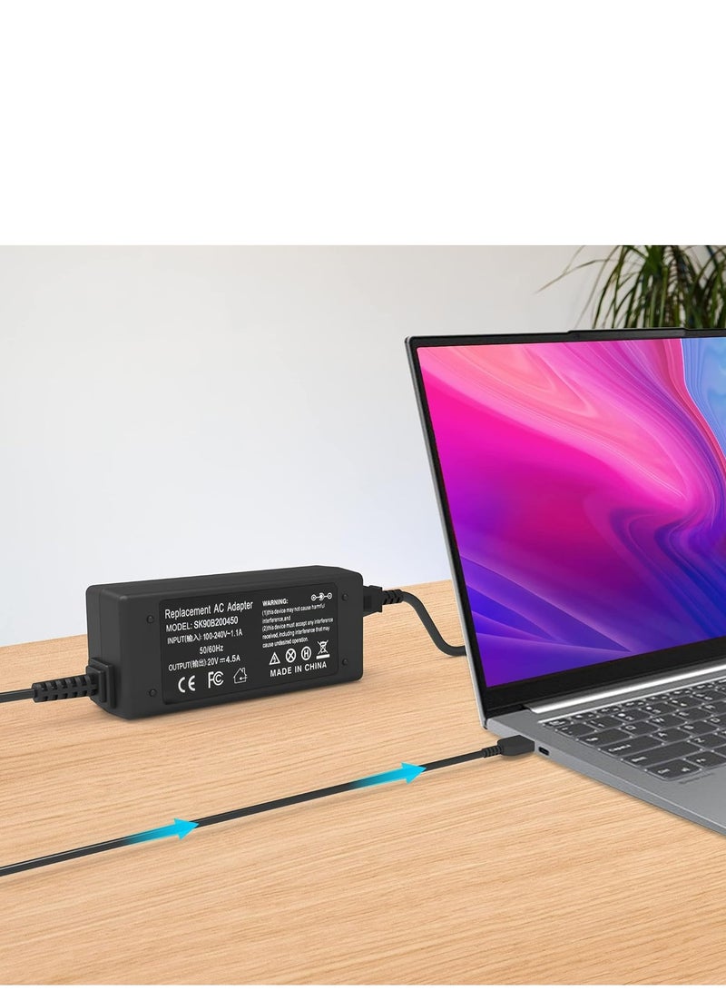 90W 20V 4.5A Laptop Charger for Lenovo ThinkPad X1 Carbon T440 E431 G410 45N0237 45N0236 45N0239 344428U ThinkPad T431s Z510 PA-1900-081 0B46994 0B46995