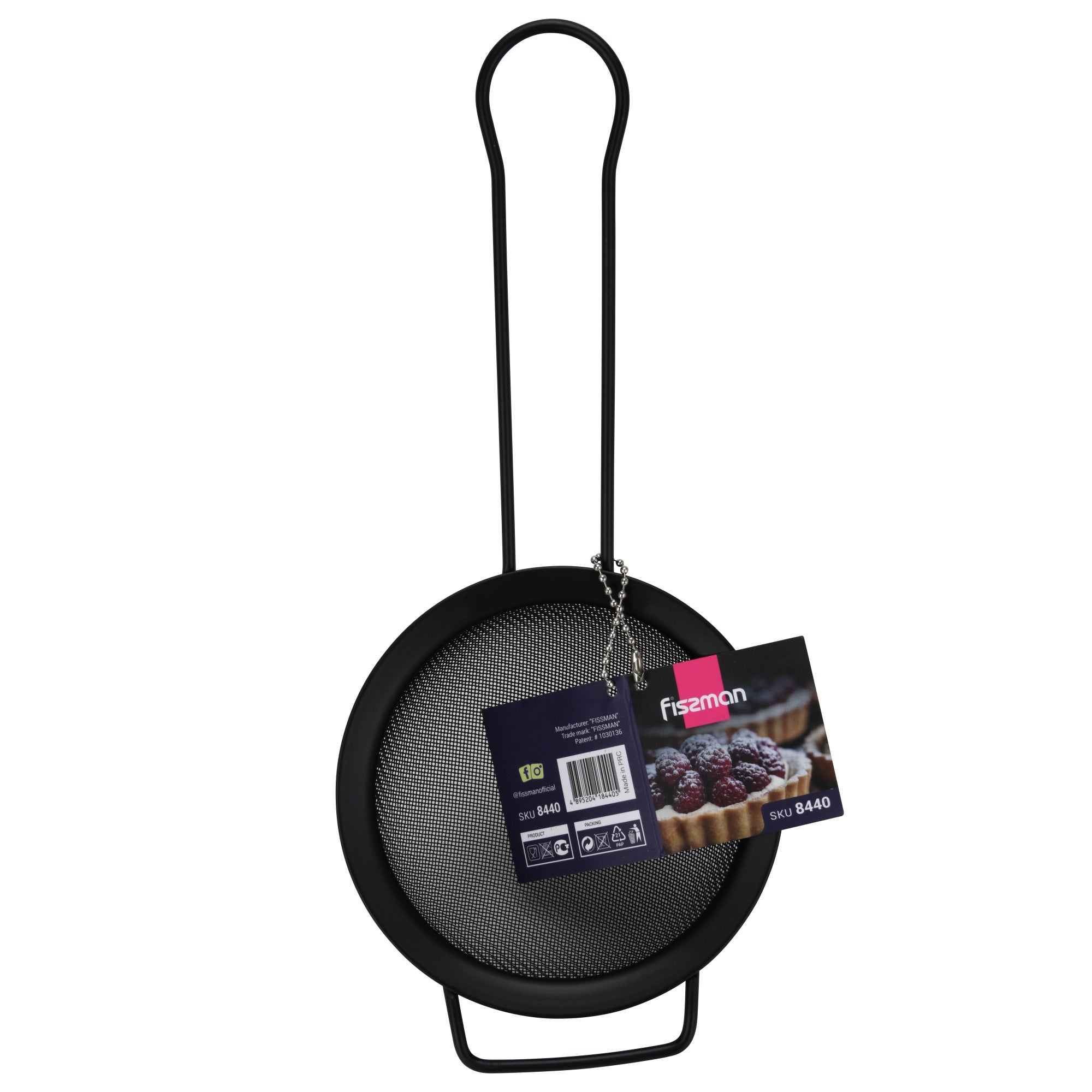 Fissman Fine Mesh Strainer 12cm with HandleKitchen StorageThe art of cooking requires a special attitude to each product and action. The FISSMAN set was developed with this principle in mind. It includes 3 knives for different purposes: -Chef's knife - yo