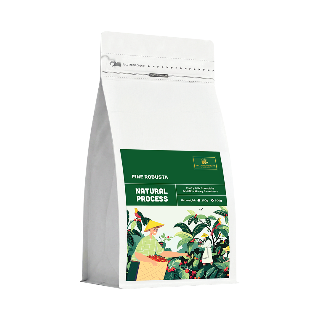 The Caphe Vietnam Fine Robusta Ground Coffee - 1 KG | Natural Process | Medium Roast, 100% Organic Robusta | Vietnamese Coffee Ground