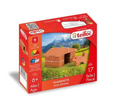 Teifoc Dog KennelTeifoc 1002 Stone Building Kit - Dog Kennel, from 6 Years, Construction Set for Walling, Includes Puppy Made of Clay.
