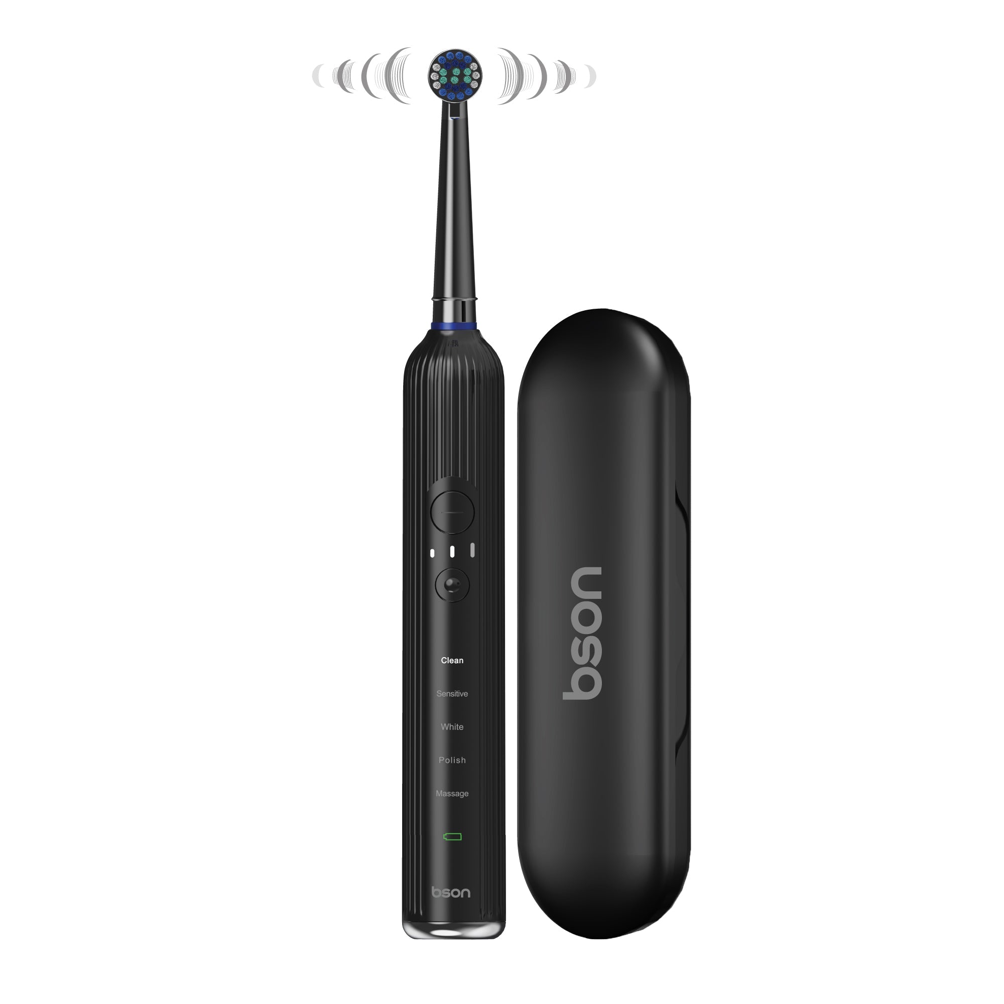 Bson Super Oscillating Toothbrush – 15 Combinations, 50-Day Battery, 3 Heads, Travel Case, USB-C