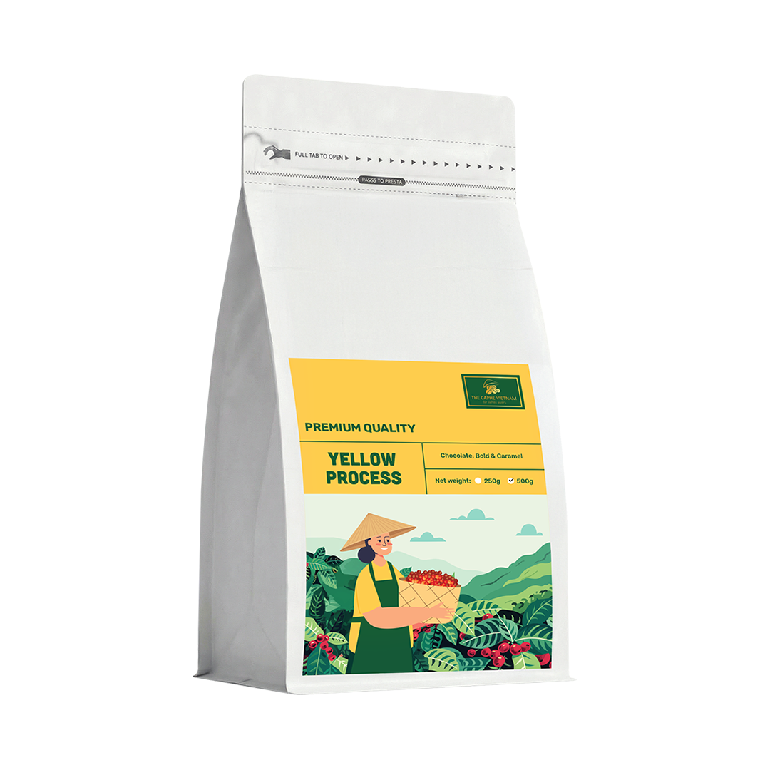 The Caphe Vietnam Premium Ground Coffee - 1 KG | Yellow Process | Medium Roast, Premium Robusta | Vietnamese Coffee Ground