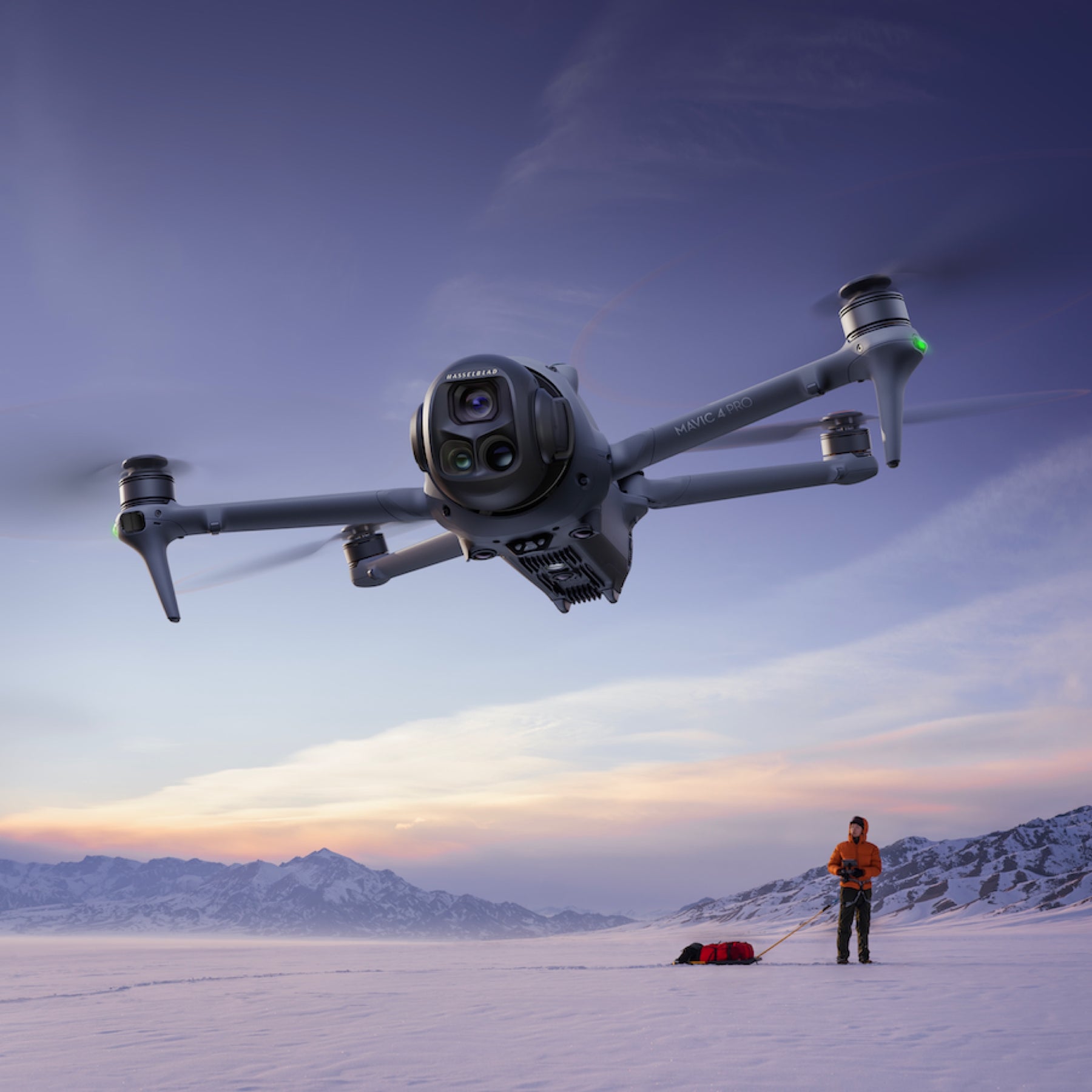 DJI Mavic 4 Pro Drone With DJI RC2 Remote ControllerDronesThe DJI Mavic 4 Pro is engineered for professionals seeking top-tier aerial imaging. Its triple-camera system includes a 100MP 4/3-inch Hasselblad sensor capable of 6K/60fps HDR video, complemented