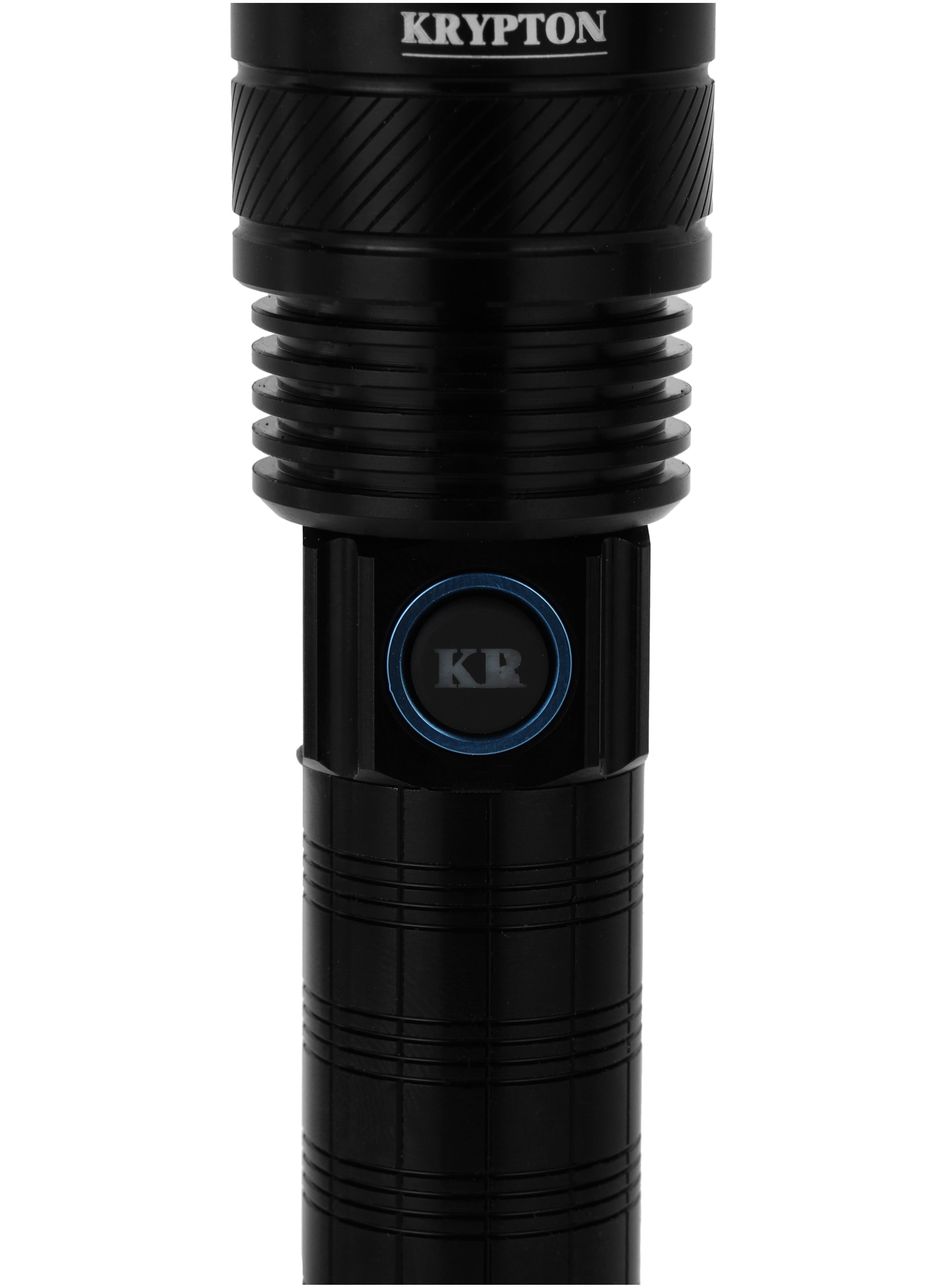 Krypton Zoomable LED Flashlight KLFL5025 - BlackTools & Home Improvements2000 Lumens Brightness High Capacity 6000mAh Battery for Long Working Time Aircraft Aluminum Alloy Body High Power Flashlight with Type C Charging