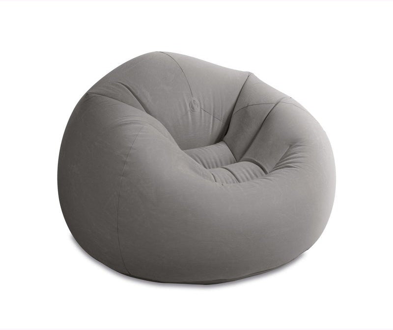 Intex Beanless Lounge Chair – 45"×45"×28", 15-Gauge Vinyl, Corduroy Flocking, 220lb, Folds Compact