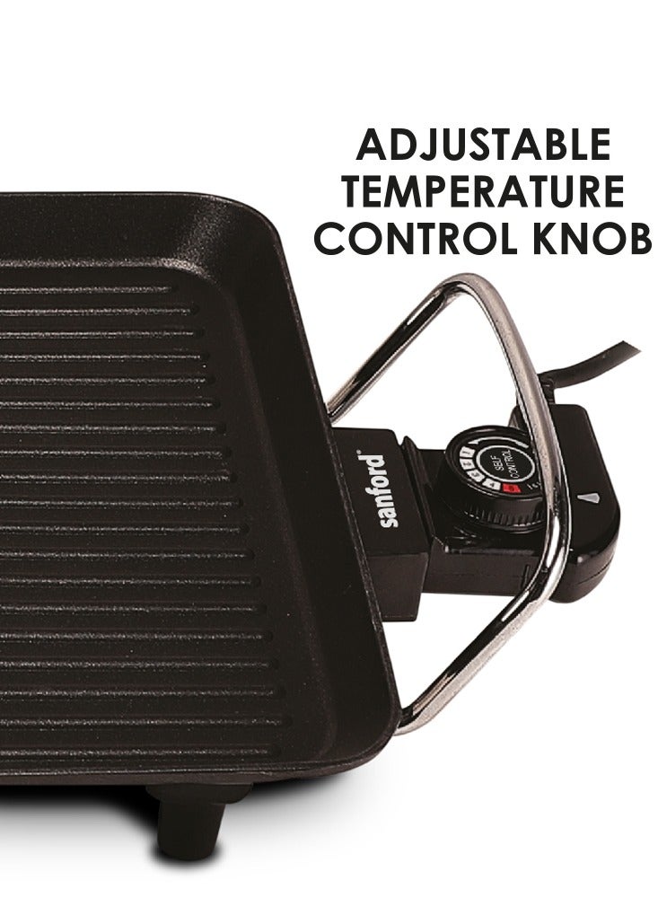 Non-stick grill plate close-up of Sanford Electric Grill