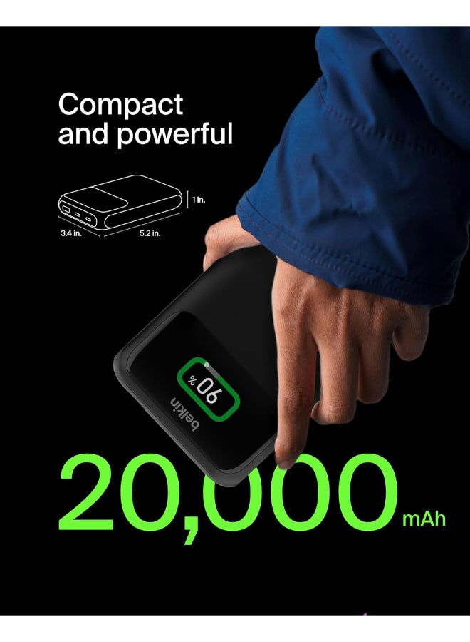Belkin BoostCharge 20K 3-Port Laptop Power Bank – Black