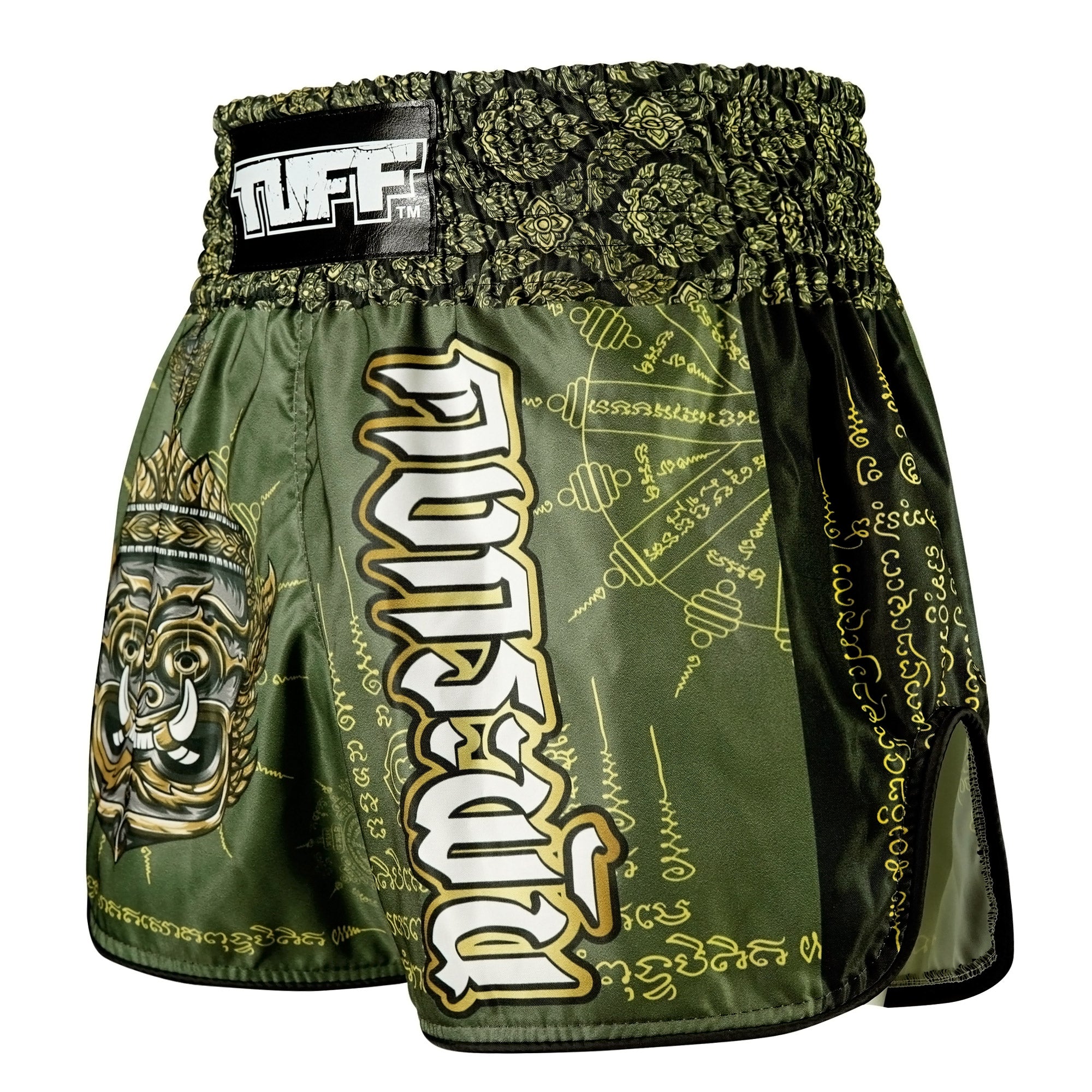 Muay Thai Boxing Shorts "The Immortal YaksaSports & FitnessThe Immortal Yaksa is inspired by the character in Ramayana, also known as Thotsakan in Thai famous literature. He is depicted as a powerful titan with ten heads, each representing different aspec