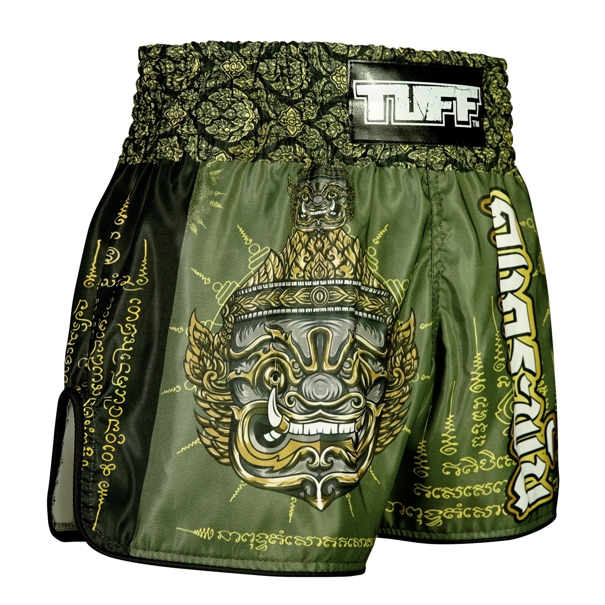 Muay Thai Boxing Shorts "The Immortal YaksaSports & FitnessThe Immortal Yaksa is inspired by the character in Ramayana, also known as Thotsakan in Thai famous literature. He is depicted as a powerful titan with ten heads, each representing different aspec