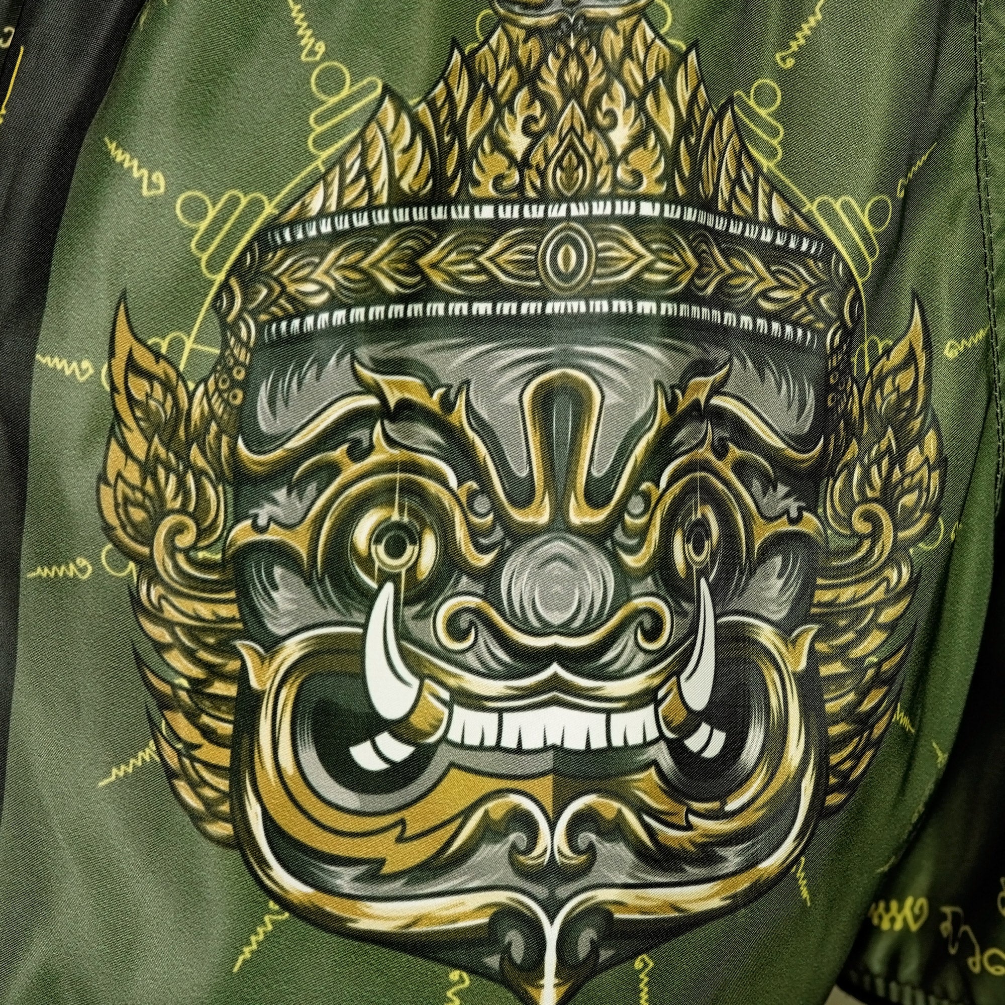 Muay Thai Boxing Shorts "The Immortal YaksaSports & FitnessThe Immortal Yaksa is inspired by the character in Ramayana, also known as Thotsakan in Thai famous literature. He is depicted as a powerful titan with ten heads, each representing different aspec