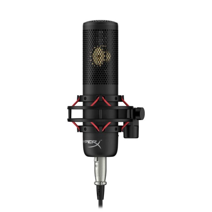 HyperX ProCast – Large Diaphragm Condenser MicrophoneAudio & VideoGold-sputtered large diaphragm condenser Cardioid polar pattern XLR Connection Detachable HyperX Shield metal pop filter LARGE CONDENSER FOR EXCELLENT NOISE PERFORMANCEProCast’s design enab