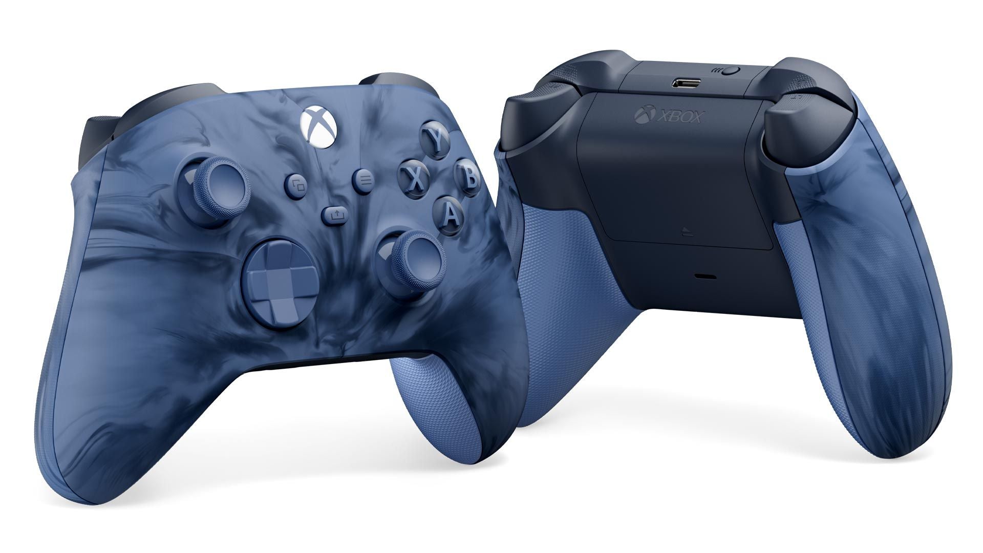Vapor Special Edition Xbox Series Wireless Controller StormcloudGaming AccessoriesXbox Wireless Controller – Stormcloud Vapor Special EditionDynamic and unique blue color swirl | Textured grip on the triggers, bumpers, and back-case | Rubberized grips | B