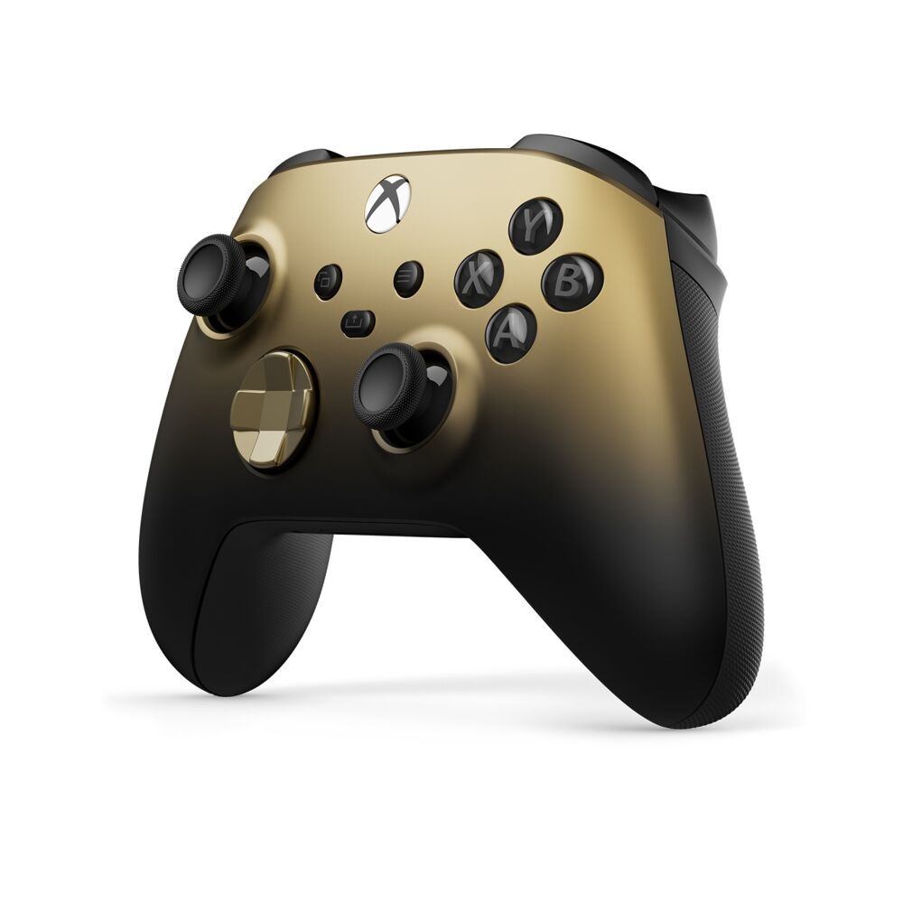 Xbox Series Wireless Controller - Gold Shadow SEGaming AccessoriesBrilliant gold-to-black metallic finish | Rubberised diamond-pattern side grips | Textured grip on the triggers, bumpers and back-caseRefine your gameShine from the shadows with the Xbox Wi