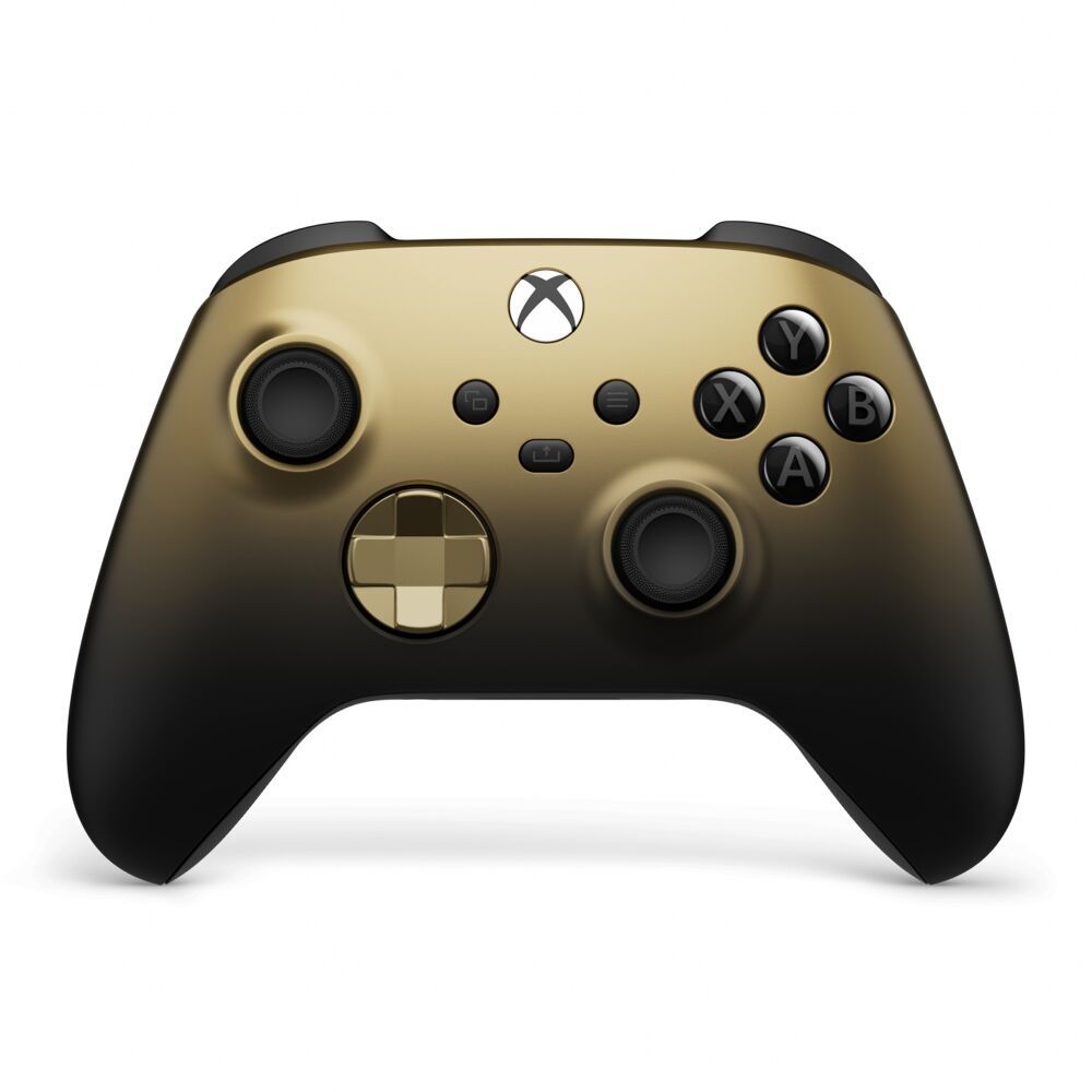 Xbox Series Wireless Controller - Gold Shadow SEGaming AccessoriesBrilliant gold-to-black metallic finish | Rubberised diamond-pattern side grips | Textured grip on the triggers, bumpers and back-caseRefine your gameShine from the shadows with the Xbox Wi