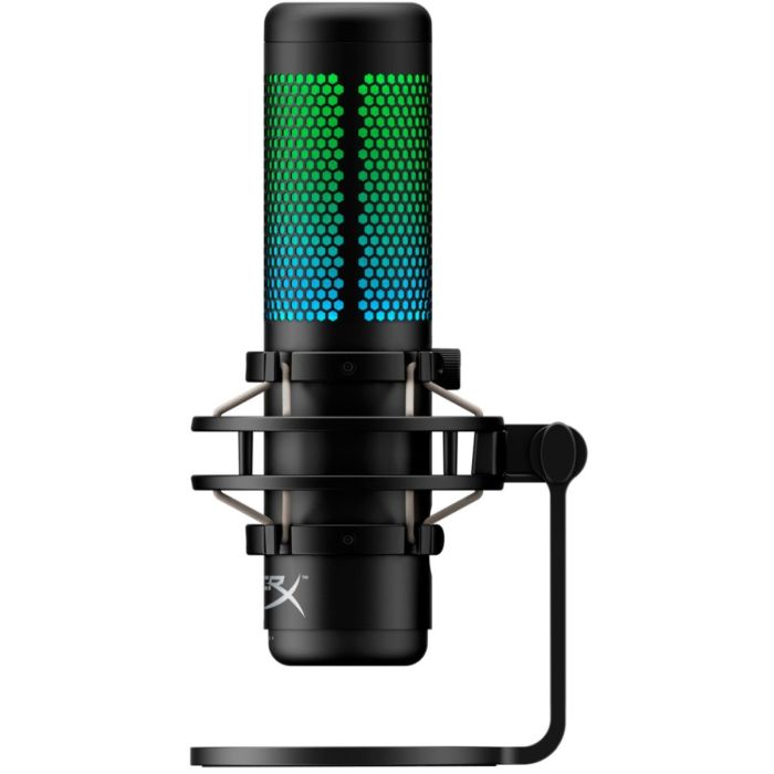 HyperX QuadCast S Wired Multi-Pattern USB Electret Condenser MicrophoneAudio & VideoRGB Lighting Customizable with NGENUITY Software Tap-to-Mute Sensor with LED indicator Stereo, Omnidirectional, Cardioid, Bidirectional RADIANT RGB LIGHTING WITH DYNAMIC E