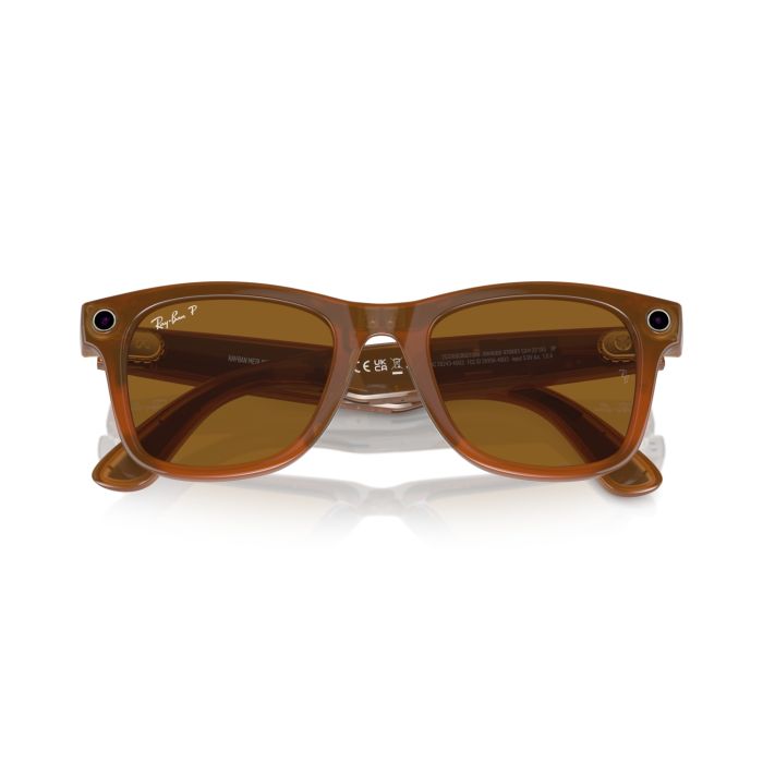 Ray-Ban Meta Wayfarer Smart Glasses - Shiny Caramel Polarized Brown
