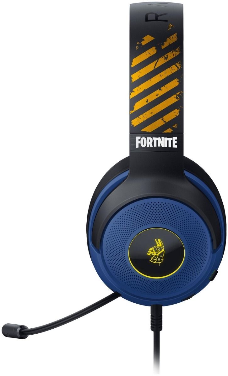 Razer Kraken V3 X - Fortnite Ed. PC HeadsetGaming HeadsetsRazer TriForce 40mm Drivers Razer HyperClear Cardioid Mic Hybrid fabric and memory foam ear cushions ULTRA-LIGHT COMFORT FOR GAMING IMMERSIONFeel complete immersion without feeling the weight—intro