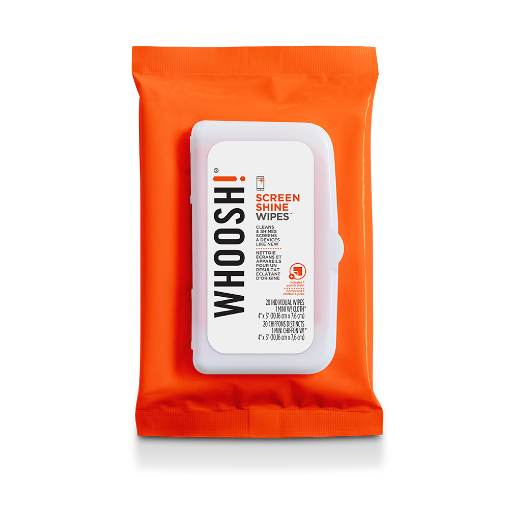 WHOOSH! Screen Shine Wipes 20-Pack + Mini Microfiber Cloth
