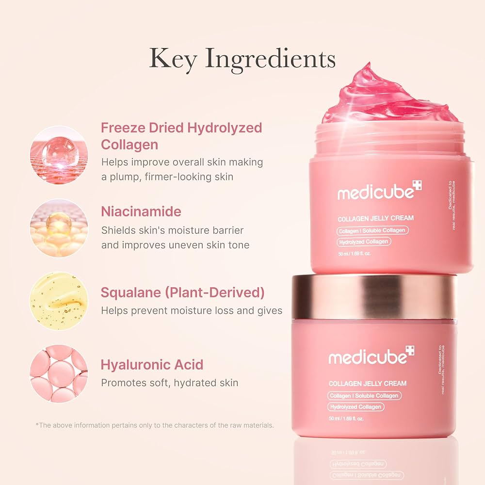 medicube Collagen Niacinamide Jelly Cream 50ml – Freeze-Dried Hydrolyzed Collagen, Hydrating & Firming