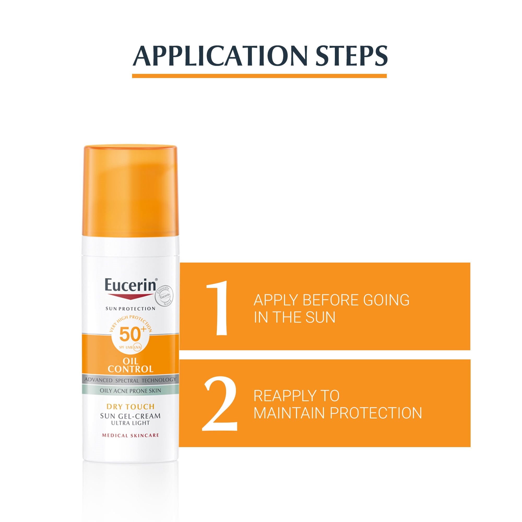 Eucerin Face Sunscreen Oil Control Gel-Cream Dry Touch, High UVA/UVB, SPF 50+, Light Texture Sun Protection, Suitable Under Make-Up, For Blemish-Prone Skin, 50mlPersonal CareSPF 50+ with Advanced UVA/UVB Protection: Broad-spectrum sun defense to help prev