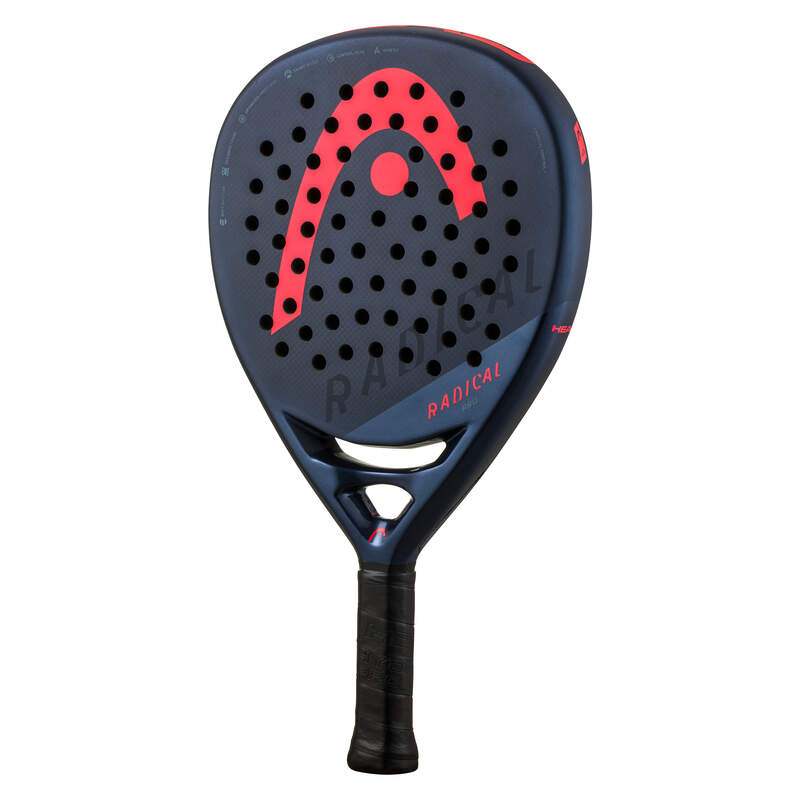 Head Radical Pro Padel RacquetEquipmentsPart of a new, teardrop-shaped series, and made from a new mold, the RADICAL PRO PADEL RACQUET offers radical control for advanced and professional players. The 3K carbon hitting surface enhances control and versati