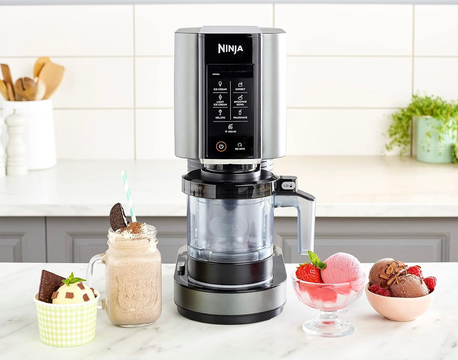 Ninja CREAMi Ice Cream & Frozen Dessert MakerKitchen AppliancesNinja CREAMi, so much more than ice cream. Create and customise delicious homemade treats, exactly as you like them - from indulgent ice cream, smooth gelato and luxurious milkshakes to soft f