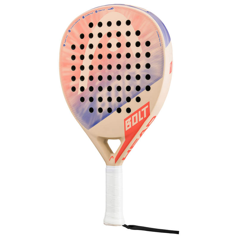 Head Bolt Padel RacquetEquipmentsIf you're a casual player starting to compete at a club, and you dare to be colorful, make an entrance with the BOLT, with its bold design. This oversized, teardrop-shaped racquet won't just brighten up your game - it will
