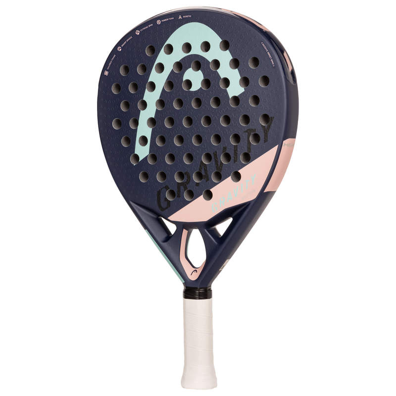 Head Gravity Motion Padel RacquetEquipmentsFlip the GRAVITY MOTION PADEL RACQUET over and you will find a different, vibrant design on the other side. Everything about this racquet is control and comfort, and a lighter weight for greater maneuverability,