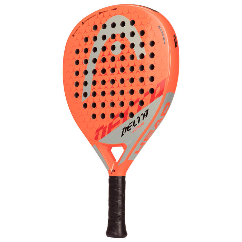 Head Delta Junior Padel RacquetEquipmentsIt's easy to turn up the power with the DELTA JUNIOR. Lighter and easier to handle than the adult DELTA models, this oversized, teardrop-shaped racquet is for juniors aged 10 or older who want more power. It's made