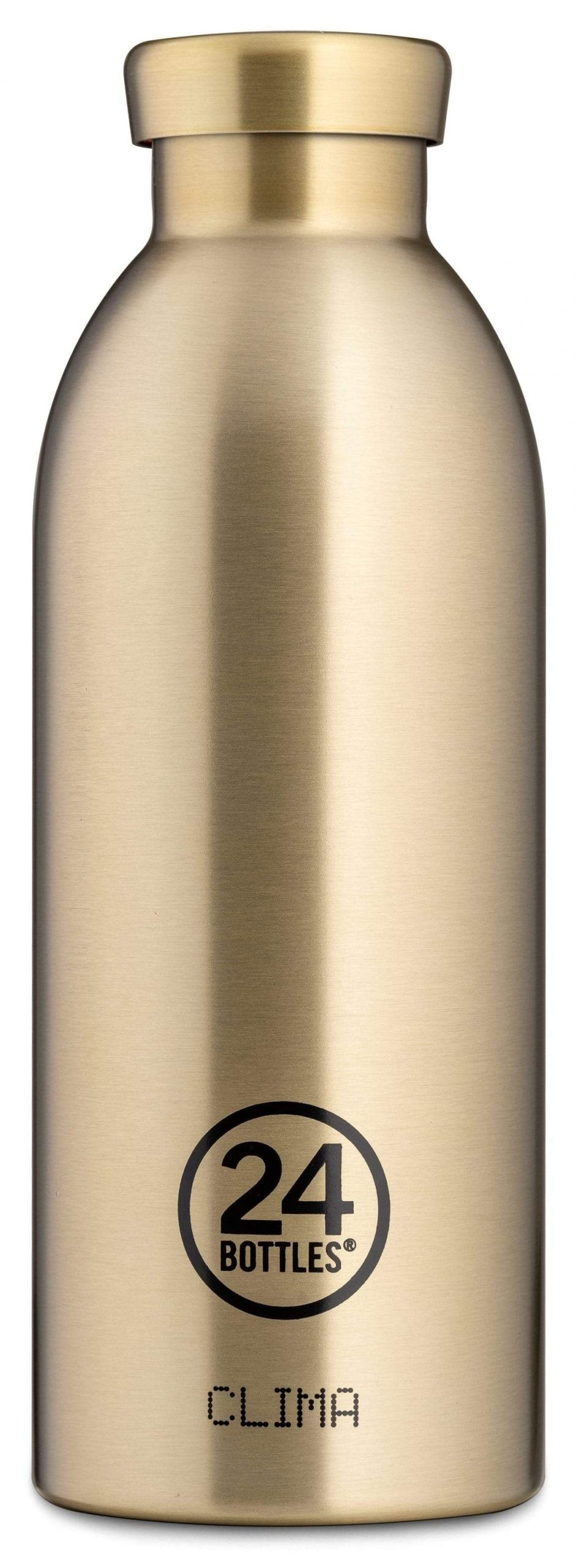 24bottles Clima Bottle 500ml Double walled insulated Stainless Steel water bottle eco friendly reusable BPA free hot cold modern portable leak proof for travel office home gym - Procecco GoldSustainable LivingThe CLIMA Bottle 500ml from 24Bottles is a sty