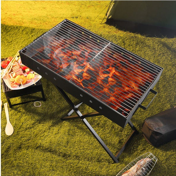 Royalford RF10367 Foldable Charcoal BBQ Grill Stand – Black, 70 × 40 × 73 cm