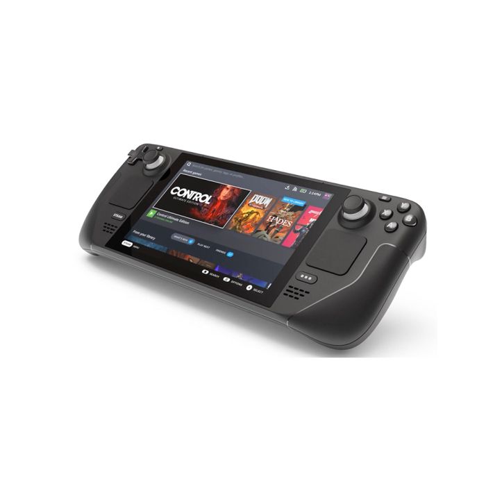 Valve Steam Deck Handheld ConsoleConsolesSteam Deck is the most powerful, full-featured gaming handheld in the world. ComfortThe Steam Deck was built for extended play sessions—whether you're using thumbsticks or trackpads—with full-size controls position