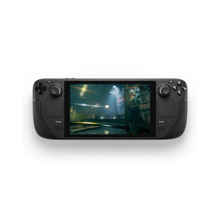 Valve Steam Deck Handheld ConsoleConsolesSteam Deck is the most powerful, full-featured gaming handheld in the world. ComfortThe Steam Deck was built for extended play sessions—whether you're using thumbsticks or trackpads—with full-size controls position
